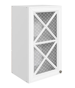 Кухонный шкаф Мишель L400 H720 (1 дв. крест.) эмаль (белый/белый) в Элисте - предосмотр