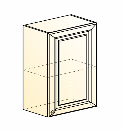 Шкаф навесной Мишель L500 H720 (1 дв. гл.) эмаль (белый/белый) в Элисте - изображение 1