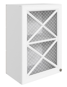 Шкаф навесной Мишель L500 H720 (1 дв. крест.) эмаль (белый/белый) в Элисте - предосмотр