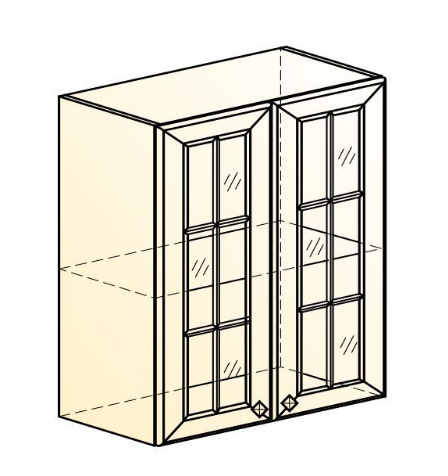 Шкаф навесной Мишель L600 H720 (2 дв. реш.) эмаль (белый/белый) в Элисте - изображение 1