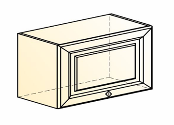 Шкаф навесной Мишель L600 Н360 (1 дв. гл.) эмаль (белый/белый) в Элисте - предосмотр 1
