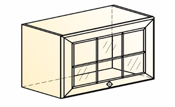 Навесной кухонный шкаф Мишель L600 Н360 (1 дв. реш.) эмаль (белый/белый) в Элисте - предосмотр 1
