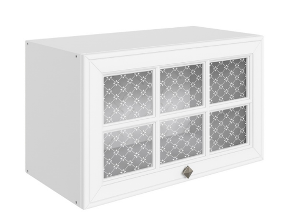 Навесной кухонный шкаф Мишель L600 Н360 (1 дв. реш.) эмаль (белый/белый) в Элисте - изображение