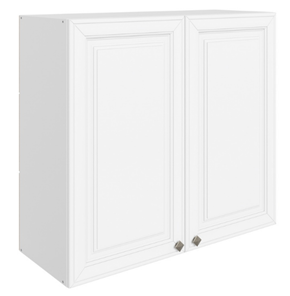 Шкаф на кухню Мишель L800 H720 (2 дв. гл.) эмаль (белый/белый) в Элисте