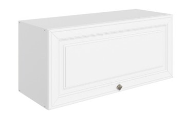 Шкаф навесной Мишель L800 Н360 (1 дв. гл.) эмаль (белый/белый) в Элисте - предосмотр