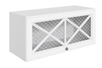 Навесной кухонный шкаф Мишель L800 Н360 (1 дв. крест.) эмаль (белый/белый) в Элисте - предосмотр