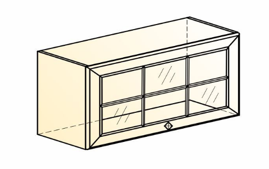 Кухонный навесной шкаф Мишель L800 Н360 (1 дв. реш.) эмаль (белый/белый) в Элисте - изображение 1