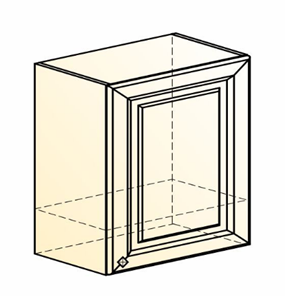 Кухонный навесной шкаф Мишель под вытяжку L600 H566 (1 дв. гл.) эмаль (белый/серый) в Элисте - предосмотр 1