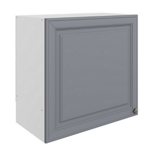 Кухонный навесной шкаф Мишель под вытяжку L600 H566 (1 дв. гл.) эмаль (белый/серый) в Элисте - предосмотр
