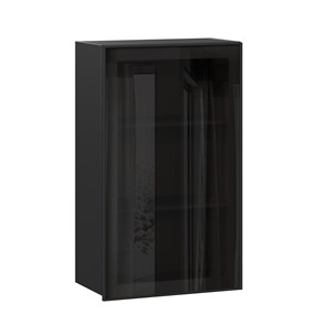 Кухонный шкаф Паола  ЛД 590.450.000.081 600 высокий стекло (Черный/Чёрный) в Элисте