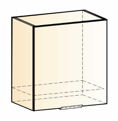 Кухонный навесной шкаф Стоун L600 Н566 (1 дв. гл.) (белый/лайт грей софттач) в Элисте - изображение 1