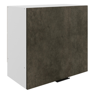 Настенный шкаф Стоун L600 Н566 (1 дв. гл.) (белый/камень темно-серый) в Элисте - предосмотр