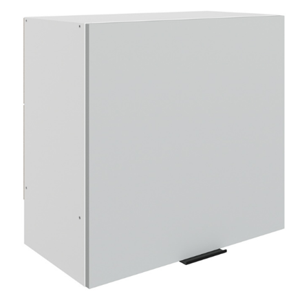Кухонный навесной шкаф Стоун L600 Н566 (1 дв. гл.) (белый/лайт грей софттач) в Элисте - изображение