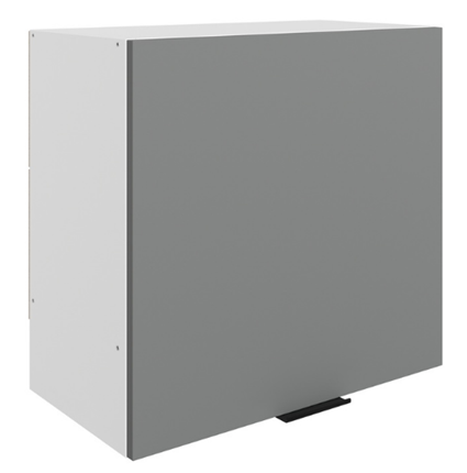 Шкаф на кухню Стоун L600 Н566 (1 дв. гл.) (белый/оникс софттач) в Элисте - изображение
