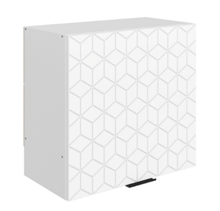 Навесной кухонный шкаф Стоун L600 Н566 (1 дв. гл.) с фрезировкой (белый/джелато софттач) в Элисте - предосмотр