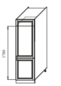 Кухонный шкаф Верона хозяйственный 600 мм  (под холодильник) с отк.дв 2140*600*580 В-4мм, матовый в Элисте
