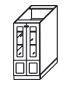 Шкаф на кухню Верона хозяйственный (буфет со стеклом)* 1320*600*571 мм, глянец/софт в Элисте