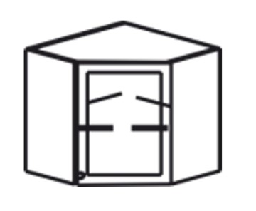 Кухонный шкаф Верона настенный угловой 718*600*600*320 мм без стекла (глухой), глянец/софт в Элисте