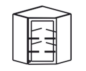 Шкаф на кухню Верона настенный угловой 918*600*600*320 мм без стекла (глухой), глянец/софт в Элисте