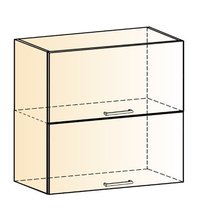 Шкаф навесной Яна L800 Н720 (2 дв. гл. гориз) в Элисте - изображение