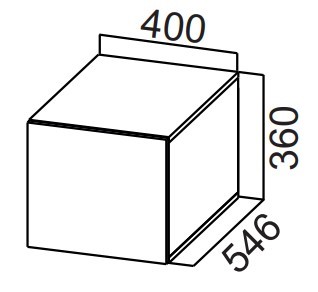 Кухонный навесной шкаф Стайл, Ш400Г/360, МДФ в Элисте - изображение