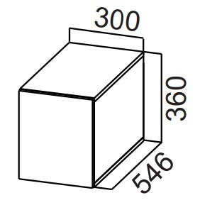 Кухонный навесной шкаф Стайл, Ш300Г/360, МДФ в Элисте - изображение
