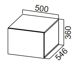 Шкаф кухонный настенный Стайл, ШГ500г/360 горизонтальный, МДФ в Элисте - предосмотр
