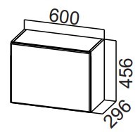 Навесной кухонный шкаф Стайл, ШГ600/456 горизонтальный, МДФ в Элисте - предосмотр
