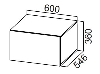 Шкаф кухонный настенный Стайл, ШГ600г/360 горизонтальный, МДФ в Элисте - предосмотр