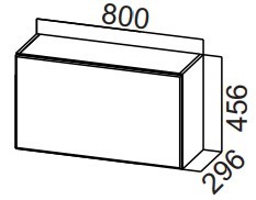 Настенный шкаф на кухню Стайл, ШГ800/456 горизонтальный, МДФ в Элисте - предосмотр