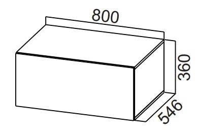 Кухонный навесной шкаф Стайл, ШГ800г/360 горизонтальный, МДФ в Элисте - изображение
