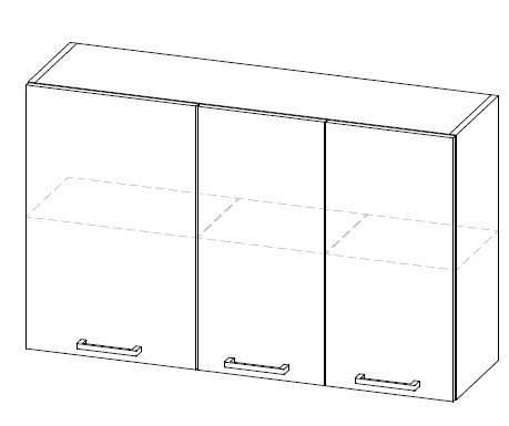 Навесной шкаф Эконика 62*100*28 см в Элисте - изображение 1