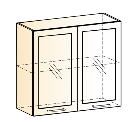 Шкаф навесной Яна L800 Н720 (2 дв. рам.) в Элисте - изображение