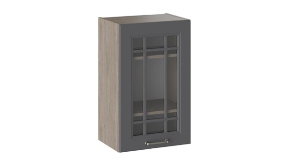 Навесной шкаф Одри со стеклом В_72-45_1ДРс (Серый) в Элисте - изображение