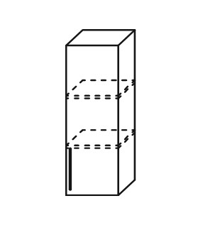 Шкаф кухонный Мыло, настенный однодверный с полкой 918*300*320, ШН 300/918 в Элисте - изображение