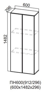 Настенный шкаф-пенал Вельвет, ПН600(912/296) в Элисте
