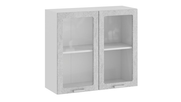 Кухонный навесной шкаф Гранита 1В8С (Белый/Бетон снежный) в Элисте - изображение