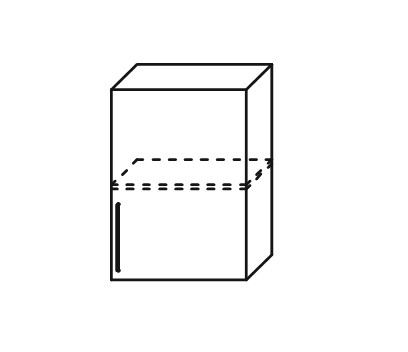 Шкаф кухонный Мыло, настенный однодверный с полкой 718*600*320, ШН 600 в Элисте - изображение