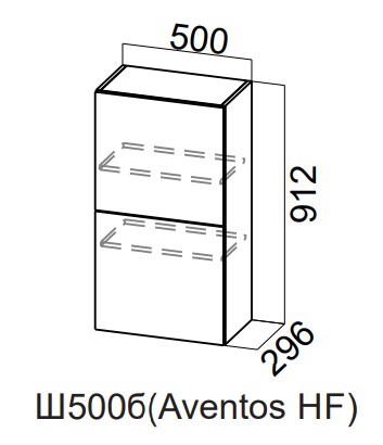 Шкаф навесной на кухню Модерн New барный, Ш500б(Aventos HF)/912, МДФ в Элисте - изображение
