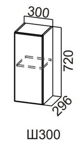 Распашной кухонный шкаф Модерн New, Ш300/720, МДФ в Элисте - предосмотр
