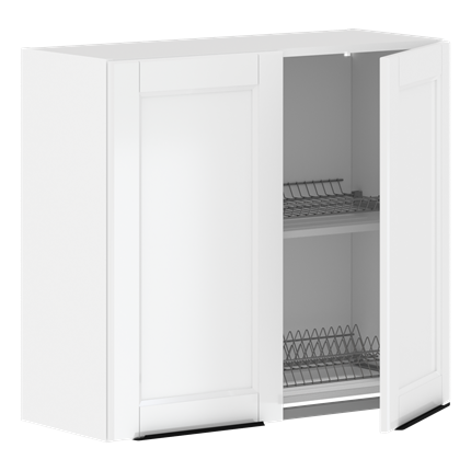 Кухонный шкаф навесной с посудосушителем SICILIA Белый MHSU 8072.1C (800х320х720) в Элисте - изображение