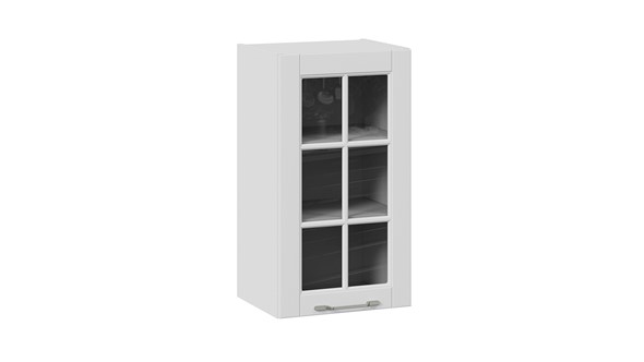 Кухонный навесной шкаф Скай В_72-40_1ДРс (Белоснежный софт) в Элисте - изображение