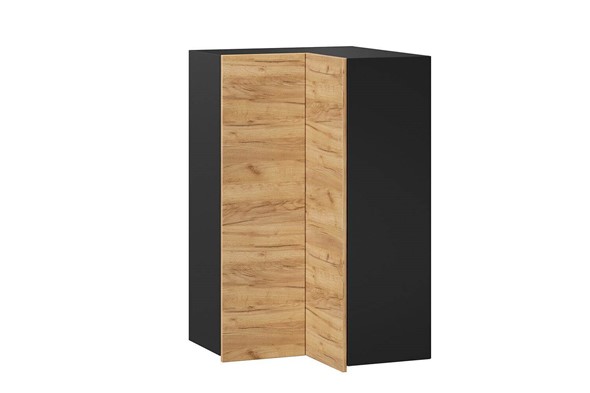 Шкаф кухонный угловой высокий Шервуд, ЛД 281.570.000.043, дуб золотой/черный в Элисте - изображение