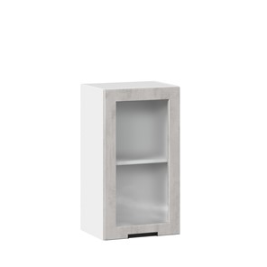 Навесной шкаф 400 со стеклом Джамис ЛД 296.320.000.018, Белый/Белый камень в Элисте