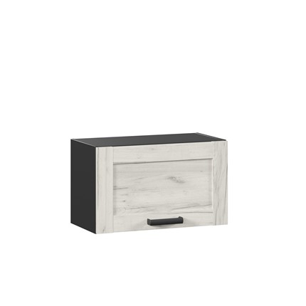 Кухонный навесной шкаф 600 горизонтальный Винченца 234.710.000.091, Чёрный/Дуб Крафт белый в Элисте - изображение