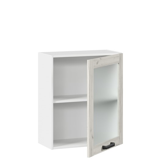 Шкаф на кухню 600 со стеклом Винченца ЛД 234.350.000.031, Белый/Дуб Крафт белый в Элисте - изображение 1