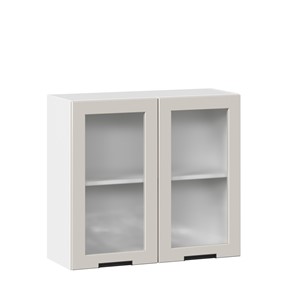 Кухонный шкаф 800 со стеклом Джамис ЛД 296.360.000.107, Белый/Кашмир в Элисте