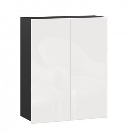 Навесной шкаф 800 высокий, Шервуд, ЛД 281.460.000.080, черный/белый глянец в Элисте - изображение