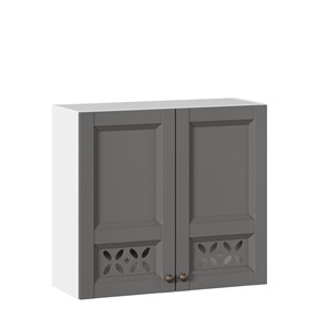 Кухонный навесной шкаф Амели-3 800 ЛД 299.360.000.033, Белый/Оникс серый в Элисте