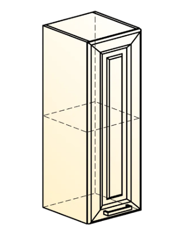 Шкаф настенный Атланта L200 H720 (1 дв. гл.) эмаль (белый/белый глянец патина золото) в Элисте - изображение 1